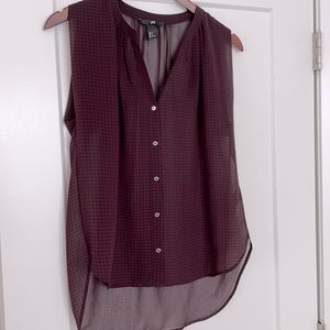 Dark purple check top sleeveless top